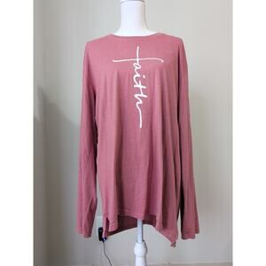 Love in Faith Rose Long Sleeve Shirt XL Inspirational Cross-faith Graphic